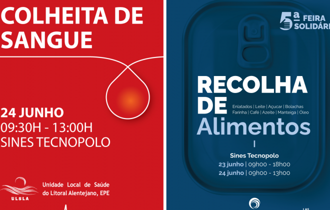 Sines Tecnopolo realiza recolha de alimentos e colheita de sangue