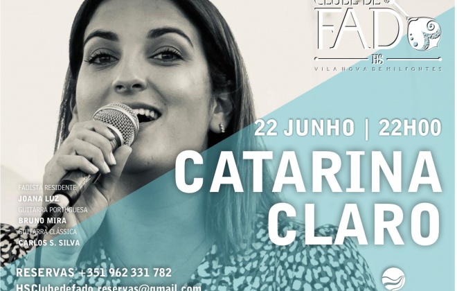 Catarina Claro atua esta quarta-feira no HS Clube de Fado em Vila Nova de Milfontes