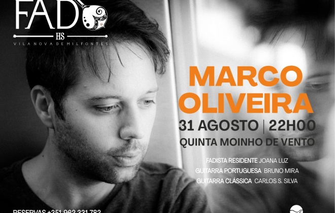 Marco Oliveira atua esta quarta-feira no HS Clube de Fado em Vila Nova de Milfontes