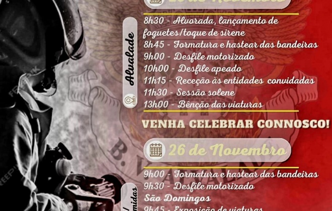 Bombeiros de Alvalade comemoram 22 anos de atividade nos dias 25 e 26 de novembro