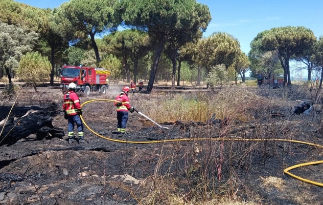 Está dominado o incêndio que deflagrou esta tarde em Alcácer do Sal