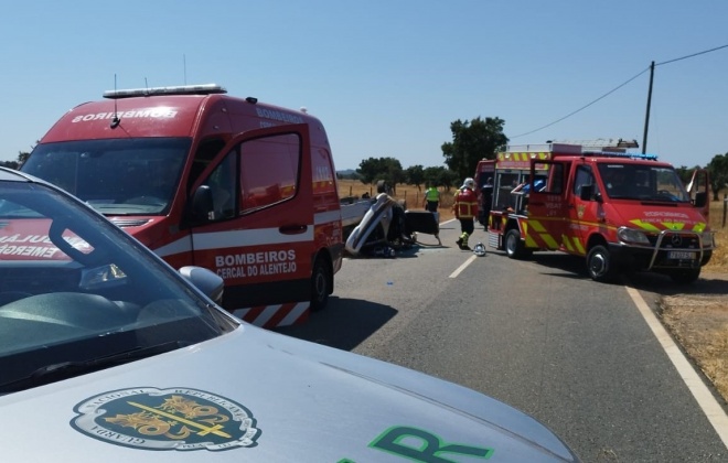 Despiste provoca dois feridos graves na EN262 em Cercal do Alentejo