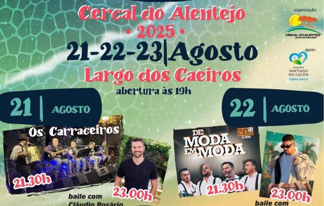Cercal do Alentejo recebe as tasquinhas de 21 a 23 de agosto