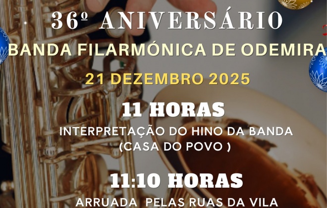 Banda Filarmónica de Odemira assinala o 36.º aniversário neste domingo dia 21 de dezembro