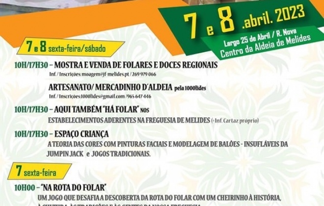 Melides recebe o Festival do Folar dias 7 e 8 de abril