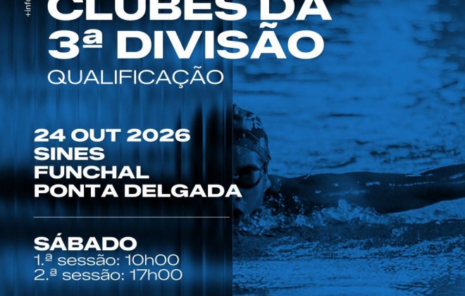 Qualificação para a 3.ª Divisão Nacional de Natação com formato descentralizado este sábado